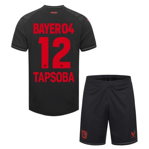 Fotbalové Dres Bayer Leverkusen Edmond Tapsoba #12 Dětské Domácí 2023-24 Krátký Rukáv (+ trenýrky)